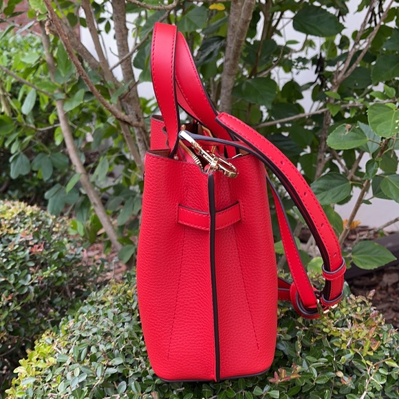 MICHAEL KORS EMILIA SMALL SATCHEL DARK SANGRIA - Picture 12 of 16